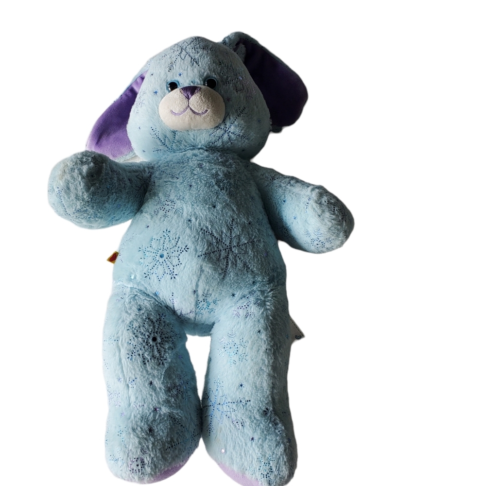 Build A Bear Snowflake Rabbit 17" Stuffed Animal Sparkle Winter Toy